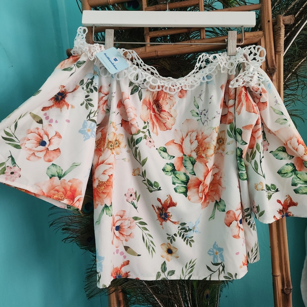 White Floral Top